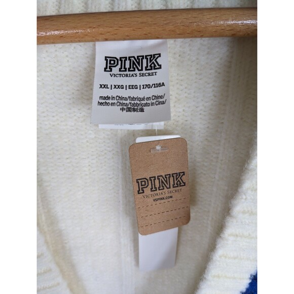 NWT Victoria Secret PINK Cardigan Collegiate CableKnit Oversized SOFT XXL - Picture 8 of 10